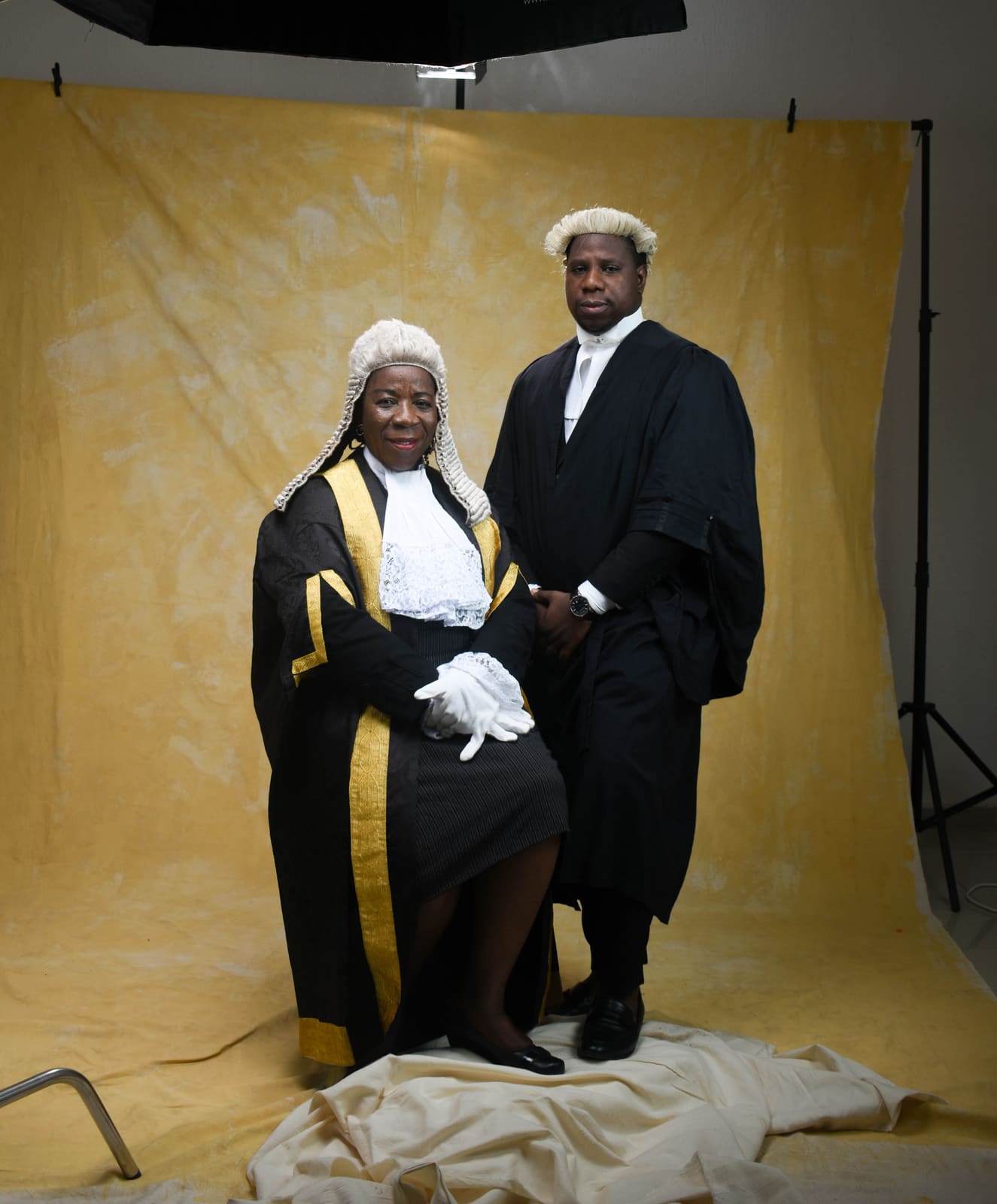Oluwaseun Quadri with his mother, a Senior Advocate of Nigeria, in barrister robes